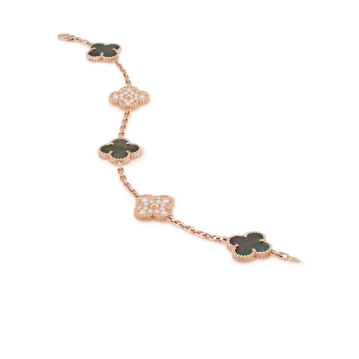 Vintage Alhambra bracelet with 5 lucky four-leaf motifs